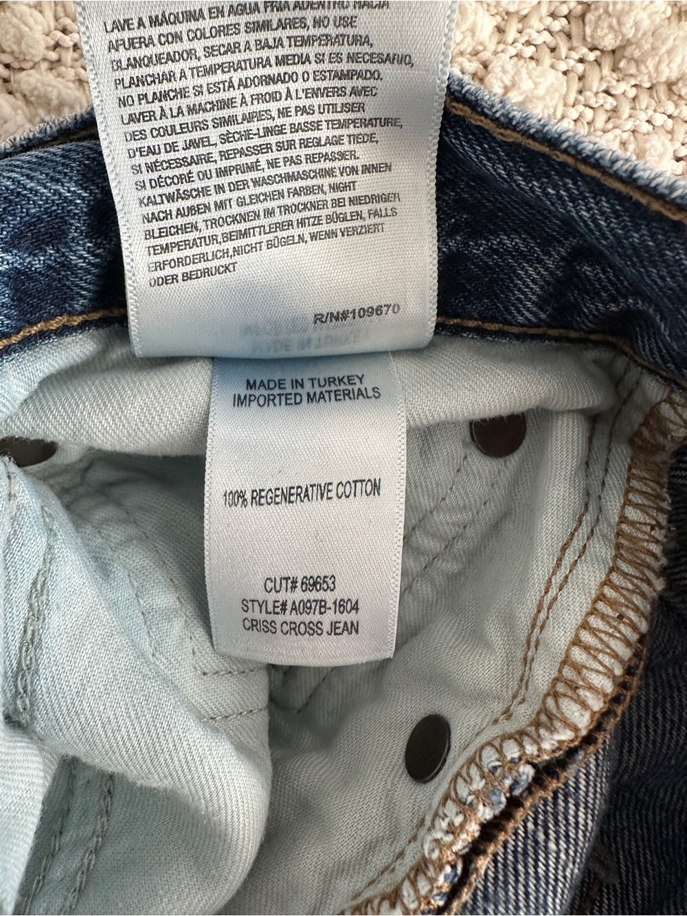 AGOLDE Criss Cross High Rise Straight Leg Denim Jeans Size 28 - Picture 6 of 10